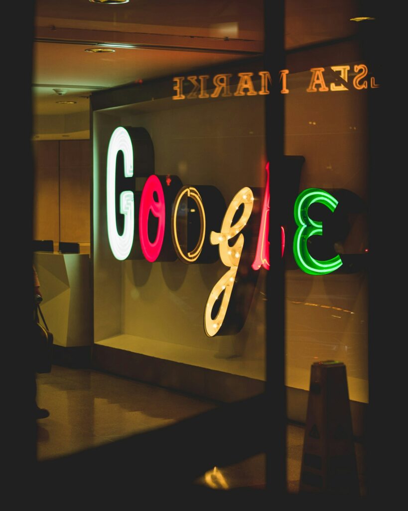 Google logo on a wall